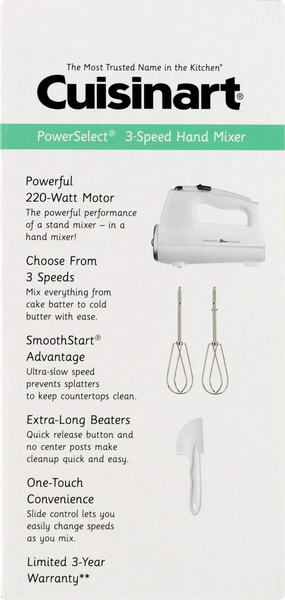 PowerSelect® 3-Speed Electronic Hand Mixer, White