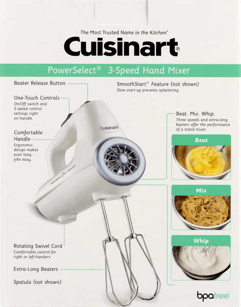 PowerSelect® 3-Speed Electronic Hand Mixer, White